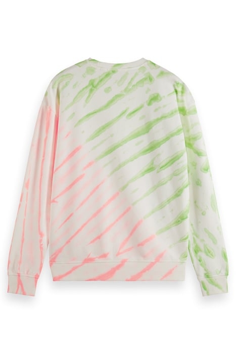 DIAGONAL TIE-DYED SWEATSHIRT SWAN/ NEON TIE DYE 5