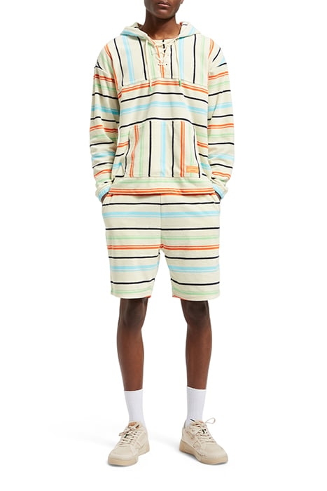 TOWELLING STRIPED HOODIE MULTICOLOUR STRIPE 3