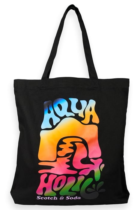 CANVAS TOTE BAG WITH PRINT BLACK 1