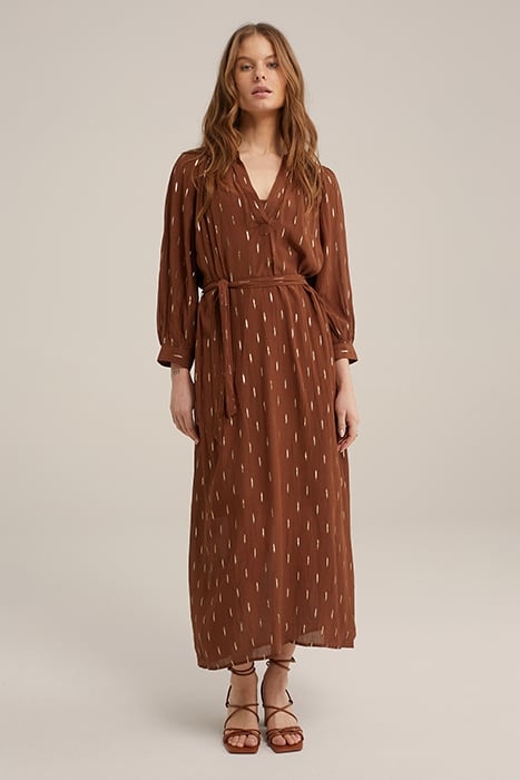 DRESS MID LENGTH BROWN 1