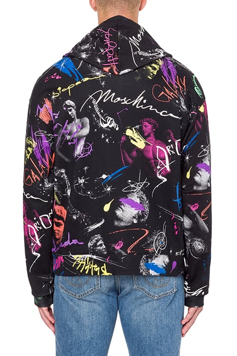 MOSCHINO GALAXY COTTON SWEATSHIRT BLACK 2