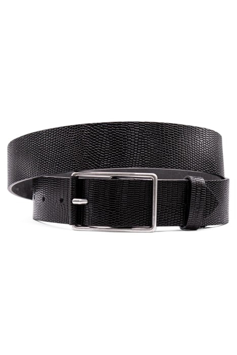 BLACK PYTHON-LOOK EMBOSSED LEATHER BELT BLACK 2