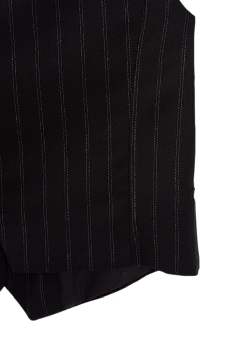 BLACK PINSTRIPE SUIT WAISTCOAT BLACK 6