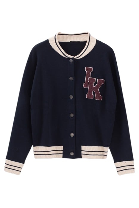 NAVY KNIT BOMBER-STYLE CARDIGAN NAVY 4