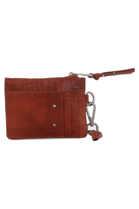 ORANGE CROC-EMBOSSED 1440 BANKER CARD HOLDER ORANGE 1