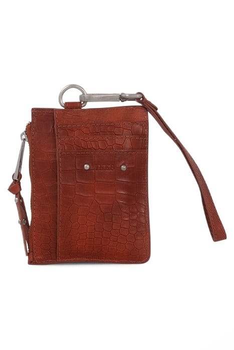 ORANGE CROC-EMBOSSED 1440 BANKER CARD HOLDER ORANGE 3