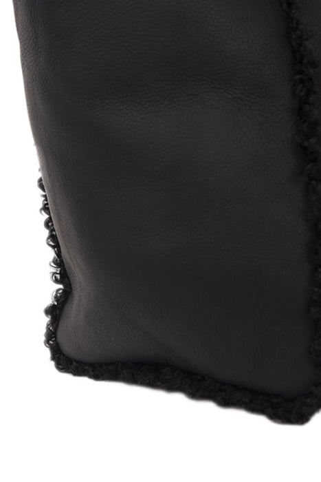 BLACK REVERSIBLE OVERSIZED FURRY TOTE BAG BLACK 5