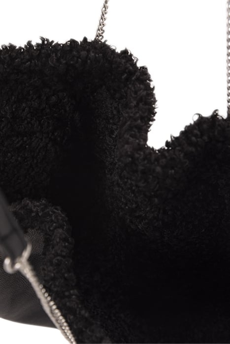 BLACK REVERSIBLE OVERSIZED FURRY TOTE BAG BLACK 6