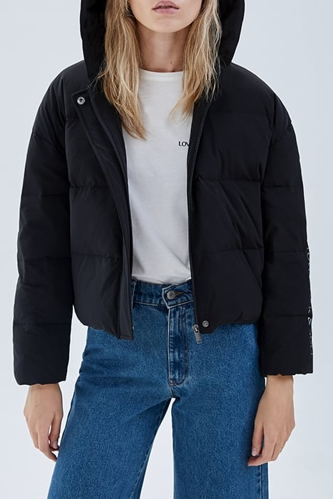 BLACK OVERSIZE SHORT PADDED JACKET BLACK 1