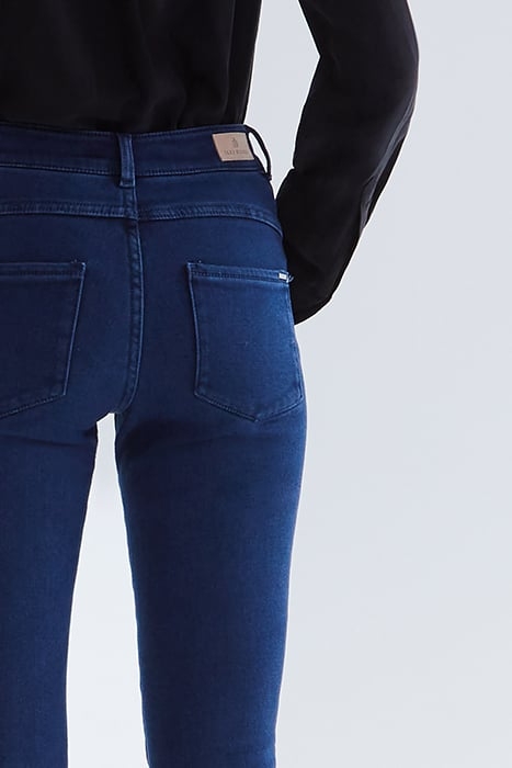 BLUE COSY FLEECE 7/8 SLIM JEANS BLUE 6