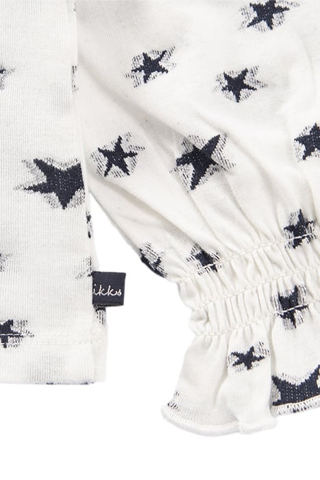 GIRLS’ OFF-WHITE T-SHIRT WITH ALL-OVER STAR JACQUARD OFF-WHI 6