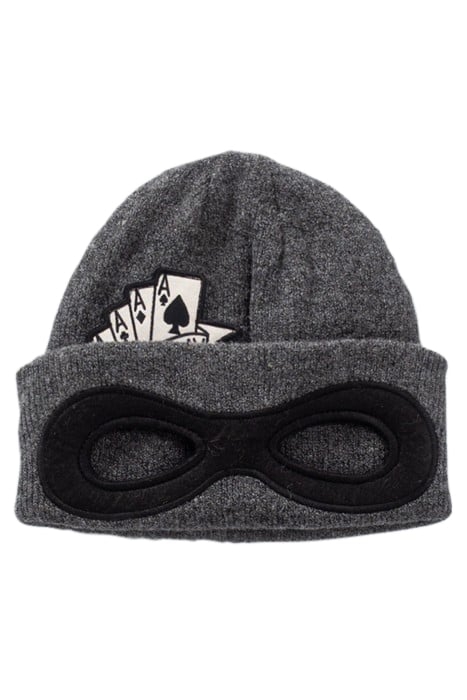 BOYS’ GREY KNIT BEANIE WITH MASK CUT-OUT GREY 1