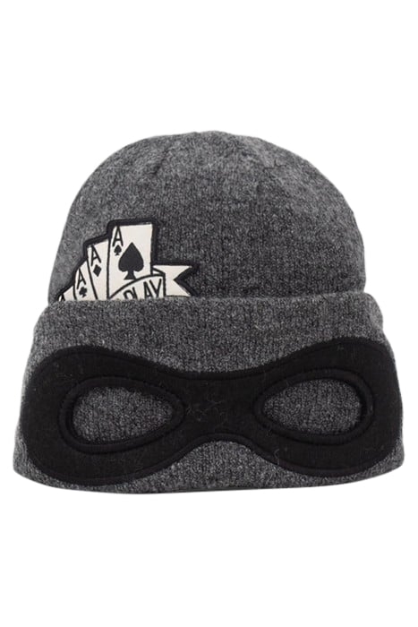 BOYS’ GREY KNIT BEANIE WITH MASK CUT-OUT GREY 3