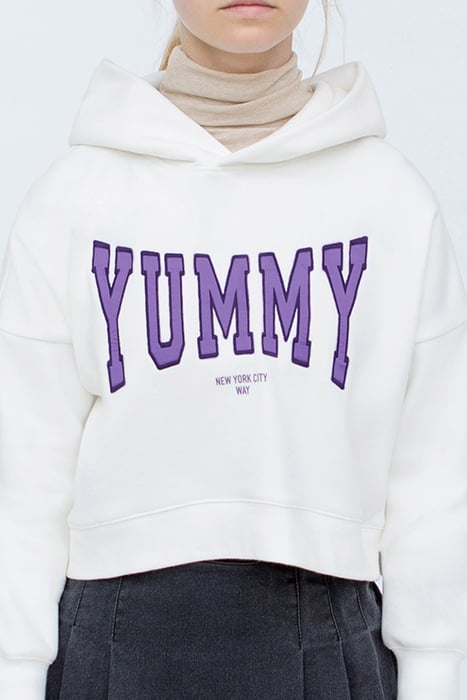 GIRLS’ OFF-WHITE HOODIE WITH EMBROIDERED XL LETTERS OFF-WHIT 3