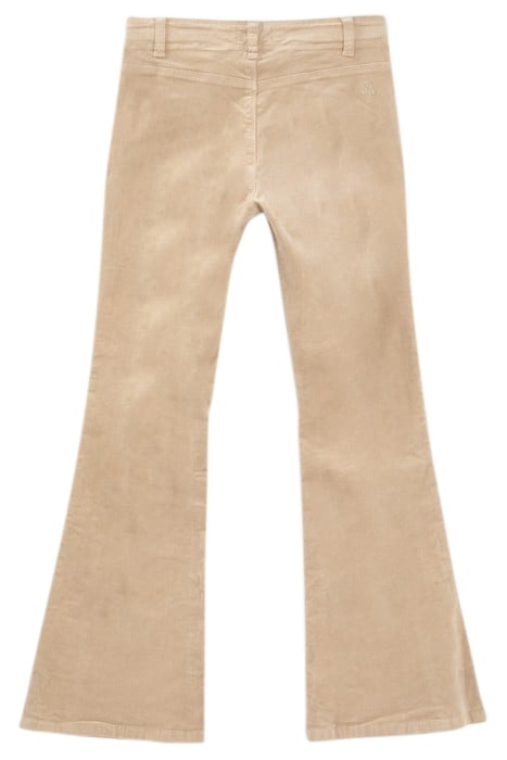 GIRLS’ BEIGE VELVET LOW-WAIST FLARED TROUSERS BEIGE 2