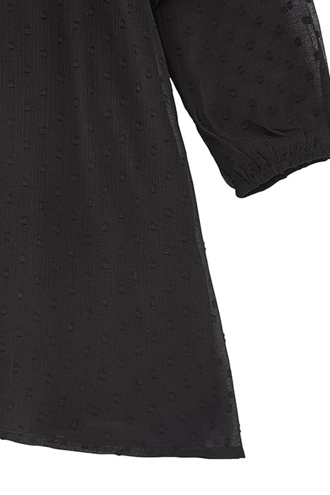 GIRLS’ BLACK DOTTED SWISS JACQUARD DRESS WITH DICKEY BLACK 6
