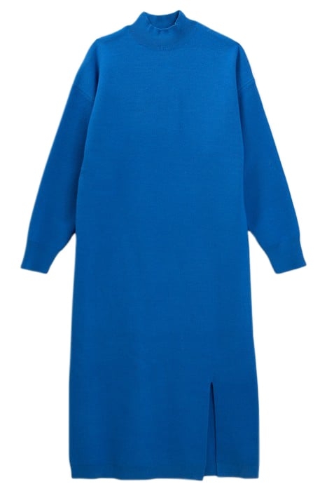 GIRLS’ BLUE KNIT SPLIT DRESS WITH HIGH COLLAR BLUE 1