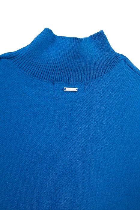 GIRLS’ BLUE KNIT SPLIT DRESS WITH HIGH COLLAR BLUE 4