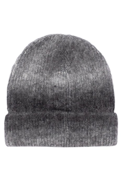 GIRLS’ GREY DEEP DYE-STYLE RIBBED KNIT BEANIE GREY 2