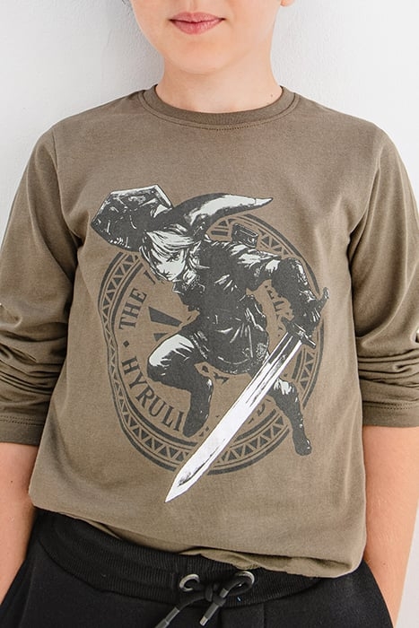 BOYS’ KHAKI THE LEGEND OF ZELDA™ T-SHIRT WITH LINK IMAGE BRO 3