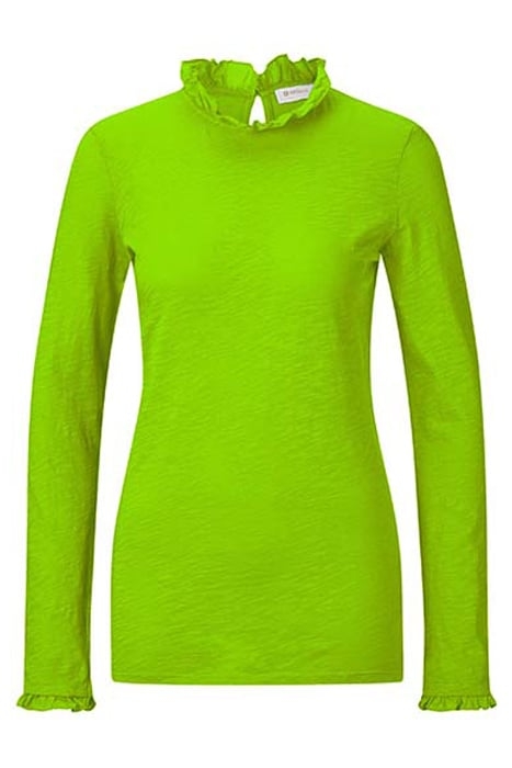 ORGANIC SLUB FRILL LONGSLEEVE CHARTREUSE 4