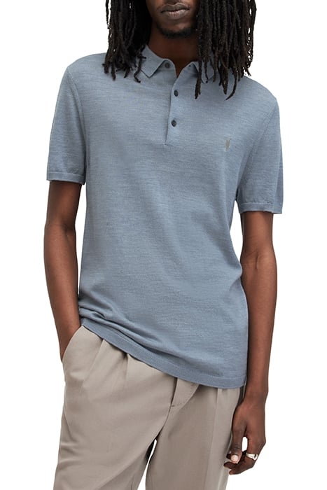 MODE MERINO SS POLO DUSTY BLUE 1