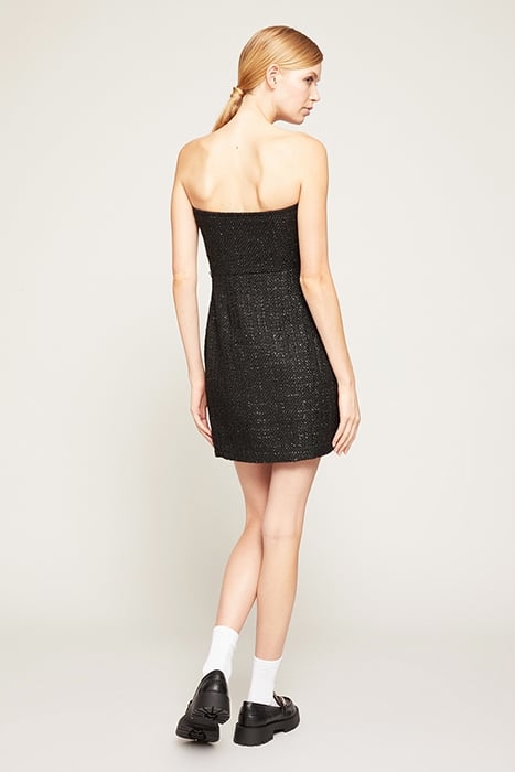 SHORT LUREX TWEED BUSTIER DRESS BLACK 2