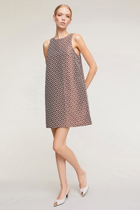 DOUBLE LOVE PATTERNED JACQUARD DRESS NATURAL 1