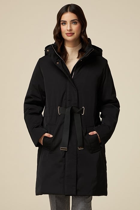 DOUBLE-BREASTED A-LINE COAT BLACK 1