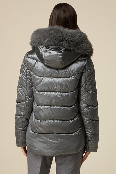 Down jacket with faux fur collar 2