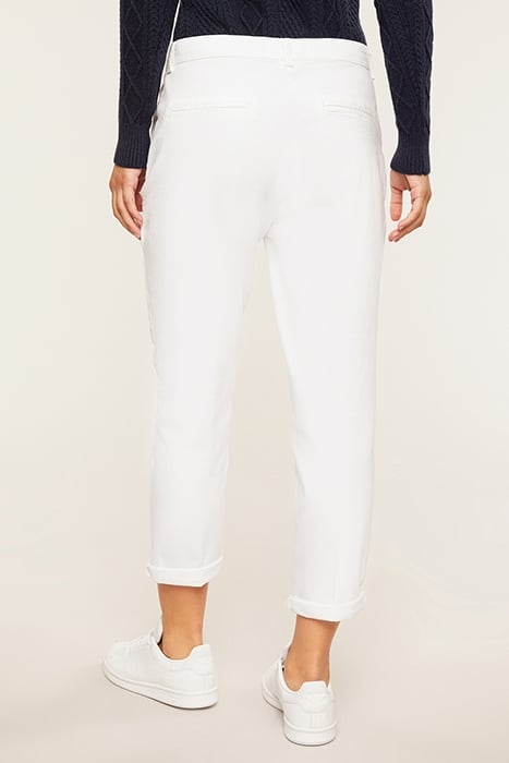 CHINO TROUSERS WITH BUTTON FEATURE WHITE 2