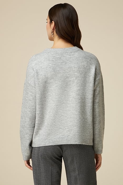 ANIMAL-PATTERN SWEATER WITH JEWEL CHAIN GREY 2