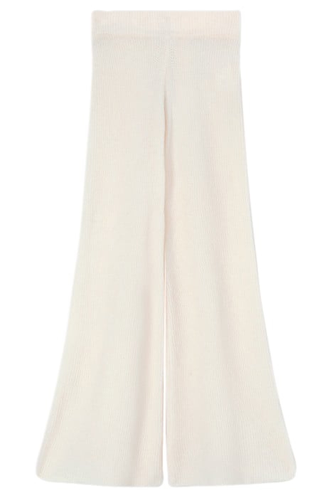 ALPACA BLEND KNIT PALAZZO TROUSERS WHITE 3