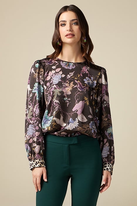 PATTERNED SATIN BLOUSE NATURAL 1
