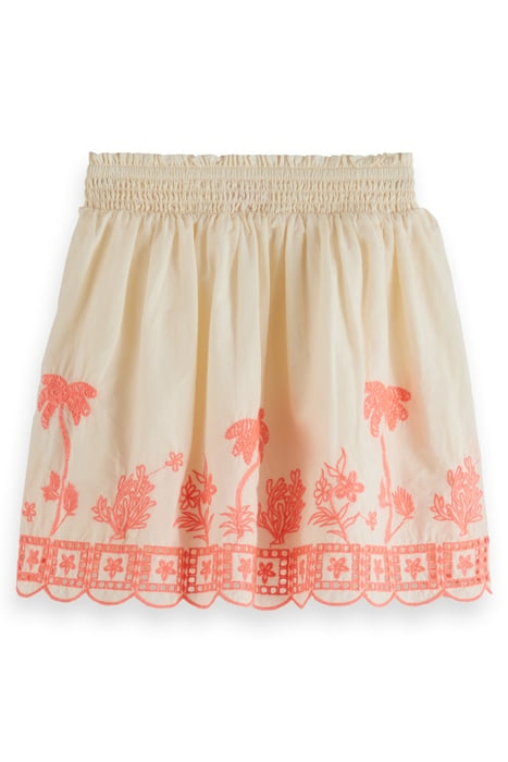 NEON EMBROIDERED SKIRT ECRU 2