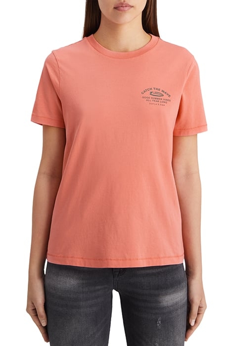 REGULAR FIT LEFT CHEST ARTWORK T-SHIRT PEACHY 1