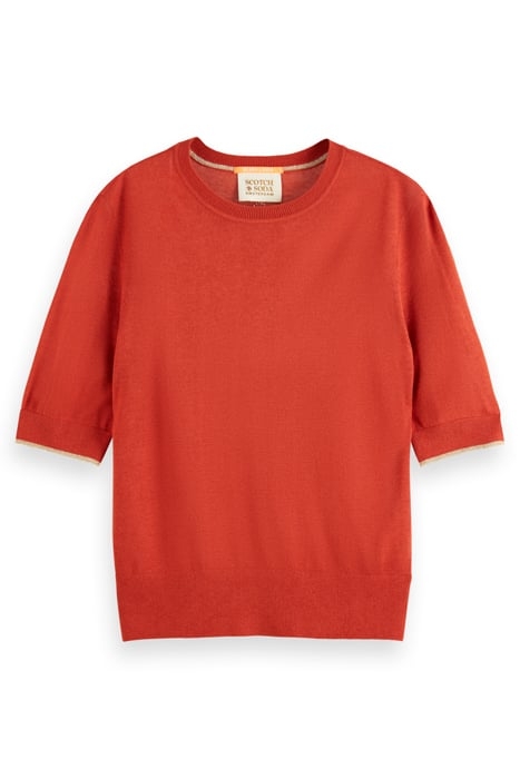 SHORT SLEEVED CREW NECK PULLOVER RUSTIC CORAL 4