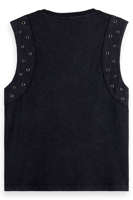 STUDDED PANEL TANK EVENING BLACK 5