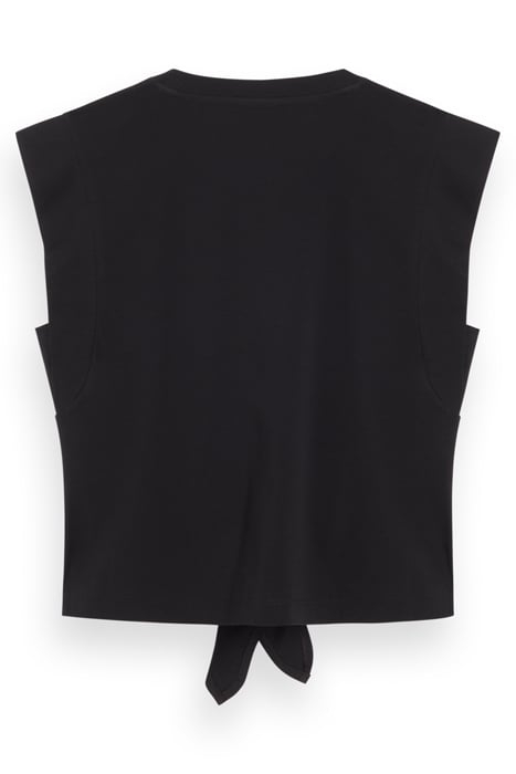 SLEEVELESS KNOTTED T-SHIRT BLACK 5