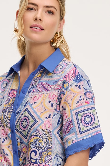 EMILY BLOUSE PAISLEY BANNER PAISLEY BANNER BLUE 8