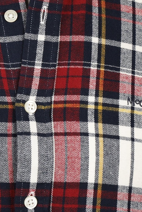 HERRINGBONE Y/D CHECK SHIRT OFF WHITE 5