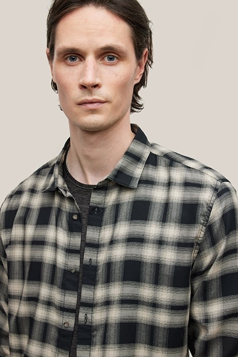 SLIM FIT SPORT SHIRT WITH SHANK BUTTONS BLACK 2