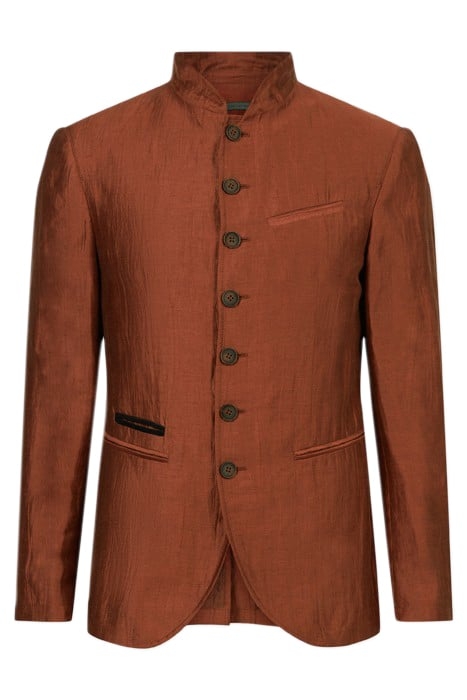 SLIM FIT MULTI BTN CLOSURE JACKET WITH S BURNT ORANGE 2