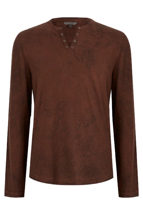 ASH LS GROMMET HENLEY WITH CARBON WASH COPPER 1