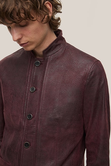 SLIM FIT STAND UP JKT W/ CUT SEAMS OXBLOOD 2