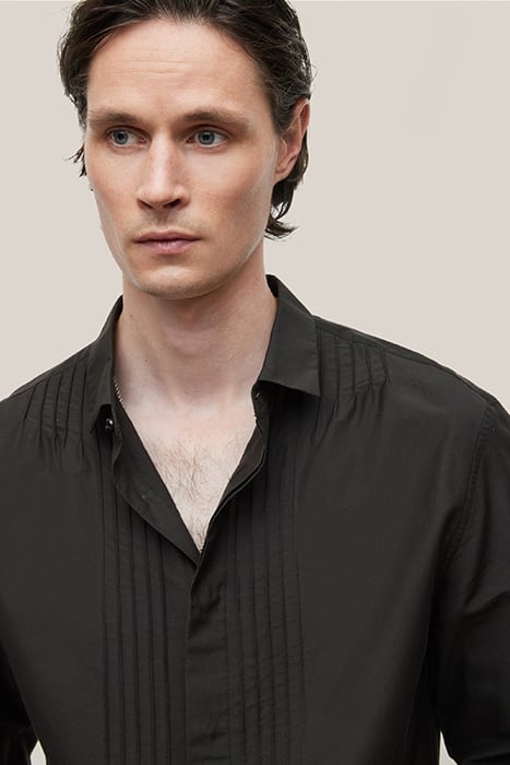 LAURENT L/S SHIRT CONCEALED PLACKET BLUF BLACK 2