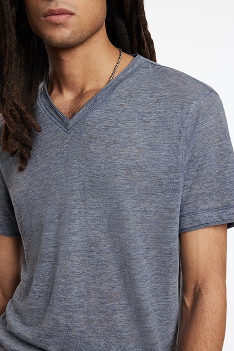 WOOSTER REGULAR FIT SS VNECK WITH MELANG DUTCH BLUE 3