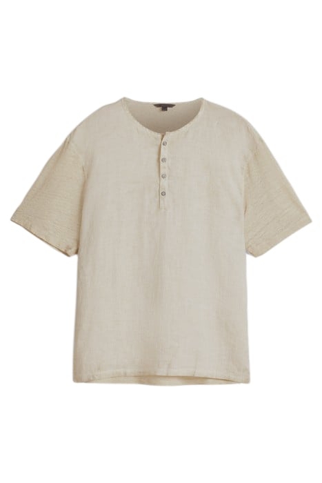 DYER REGULAR FIT SS HENLEY WITH WOVEN PA OAT 2