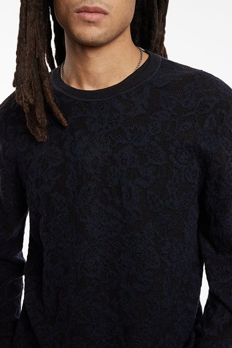 NOLAN REGULAR FIT LONG SLV CREWNECK WITH NAVY 3
