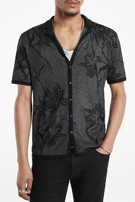 SIMON SS FLORAL JACQUARD CAMP COLLAR SHI BLACK 1